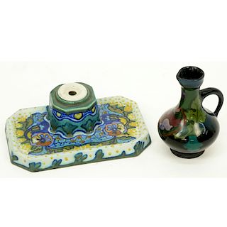 Two (2) Gouda Art Nouveau Pottery Tableware