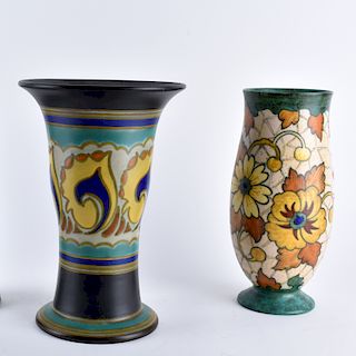 Two (2) Gouda Art Deco Pottery Tableware