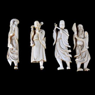 Four (4) Antique Chinese Carved Ivory Figurines