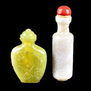 19th Century Chinese Carved Jade Snuff Bottles
