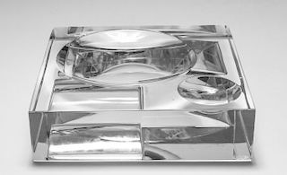 Baccarat Crystal Reversible Trinket Desk Tray
