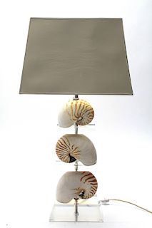 Karl Springer Tiger Nautilus Shell Table Lamp