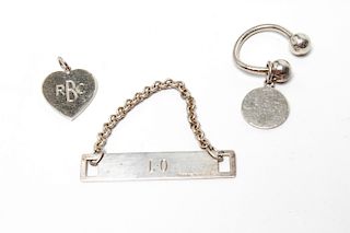 Tiffany & Co Silver Key Ring, Name Plate & Pendant