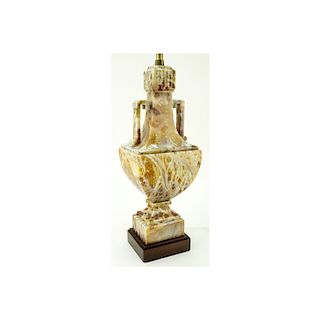 Mabro Lamp Co. Carved Onyx Chinoiserie Urn Lamp. Minor scuffing. 