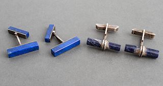 Silver Lapis Lazuli & Sodalite Cufflinks 2 Pairs
