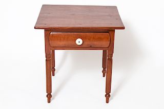 American Square Single Drawer Pine Top Side Table