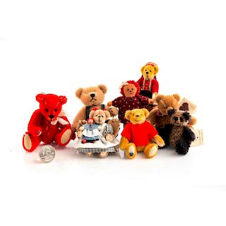 GROUP OF POCKET BEARS AND DOLL