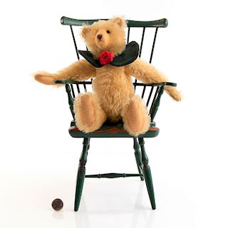 PLUSH ARTICULATED TEDDY BEAR WITH CHAIR