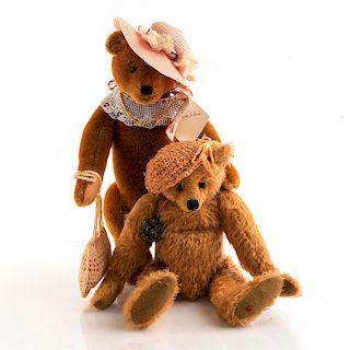 SET OF 2 PLUSH ARTICULATED TEDDY BEARS