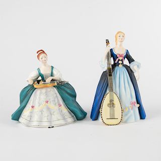 SET OF 2 ROYAL DOULTON FIGURINES, LADY MUSICIANS