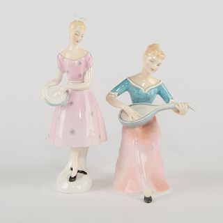 SET OF 2 ROYAL DOULTON FIGURINES, MUSICAL TEENAGERS