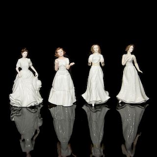 GROUP OF 4 ROYAL DOULTON FIGURINES, LADIES IN WHITE