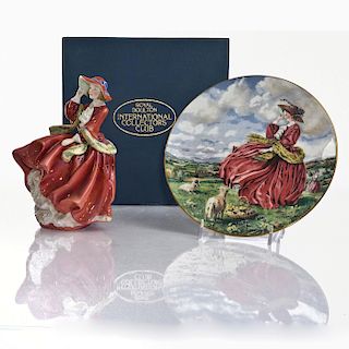 DOULTON FIGURINE AND PLATE, TOP O' THE HILL HN1834