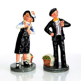 PAIR OF ROYAL DOULTON FIGURINES, PEARLY GIRL & BOY