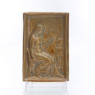 GEORGE TINWORTH WALL PLAQUE, WOMAN READING
