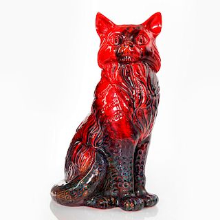 ROYAL DOULTON VEINED FLAMBE SEATED CAT
