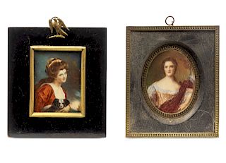 Two Continental Portrait Miniatures <br>LATE 19TH