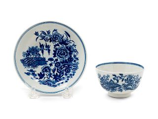A Worcester Porcelain Cup and Saucer<br>18TH CENT