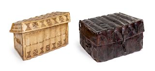Two Leather-Veneered Chests<br>LATE 19TH/EARLY 20