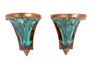 A Pair of Ceramic Brackets<br>Height 10 x width 9
