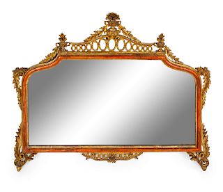 A Giltwood Mirror<br>20TH CENTURY<br>Height 30 1/