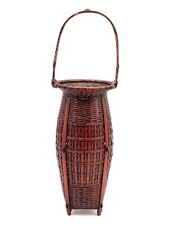 A Tall Handled Basket<br>Height over handle 19 1/