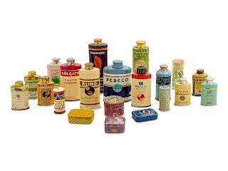 A Collection of Twenty-One Tins<br>Height tallest