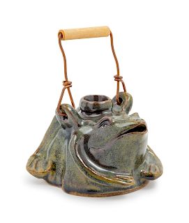 A Jugtown Pottery Frog<br>Height 3 1/4 inches.