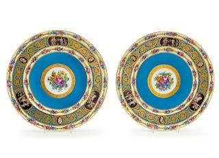 A Pair of SÃ¨vres Style Porcelain Plates<br>20TH 