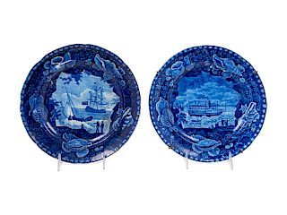 Two English Transfer Decorated Plates<br>19TH CEN