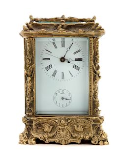 A French Gilt Bronze Carriage Clock <br>LATE 19TH