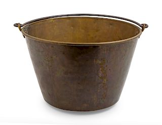 A Primitive Brass Pail <br>19TH CENTURY<br>Height