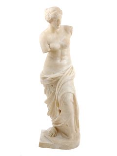 An Alabaster Figure of Venus<br>Height 31 3/4 inc