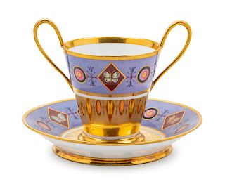 A Sevres Porcelain Cup and Saucer Set<br>EARLY 19
