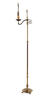 A Primitive Style Brass Candelabrum <br>20TH CENT