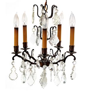A Cased Glass Chandelier<br>20TH CENTURY<br>Heigh