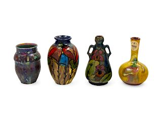 Four Pottery Vases<br>Height of tallest 6 1/4 inc
