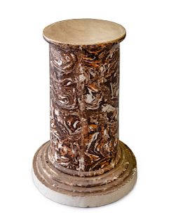 A Spatterware Ceramic Pedestal<br>Height 28 1/4 x