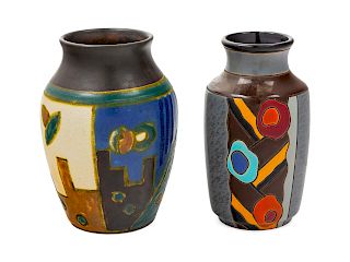 A Group of Two Pottery Vases<br>