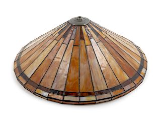 A Leaded Glass Shade<br>Height 9 x diameter 20 in
