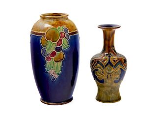 Two Pottery Vases<br>Height of taller 9 3/4 inche