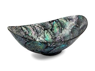 A Faux Abalone Bowl<br>Height 4 1/2 inches.