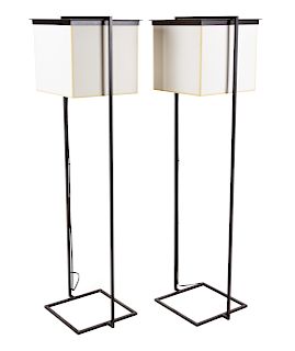 A Pair of Contemporary Metal Floor Lamps<br>Heigh
