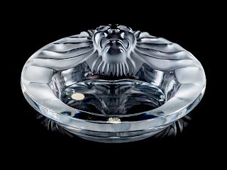 A Lalique Frosted Glass Dish<br>Tete de Lion<br>e