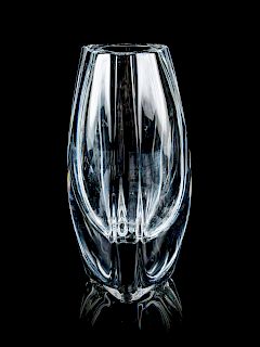 A Baccarat Glass Vase<br>Height 7 7/8 inches.