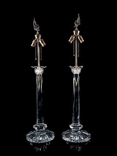 A Pair of Contemporary Cut Glass Lamps<br>SECOND 