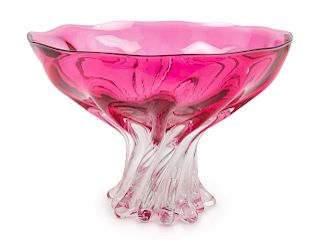 An Ed Branson Glass Bowl<br>2009<br>of footed for