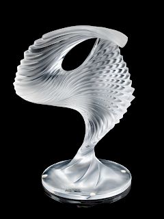 A Lalique Molded and Frosted Glass Sculpture<br>T