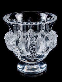 A Lalique Glass Vase<br>Height 4 3/4 inches.