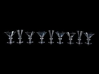 Nine Steuben Glass Stems<br>comprising five cordi